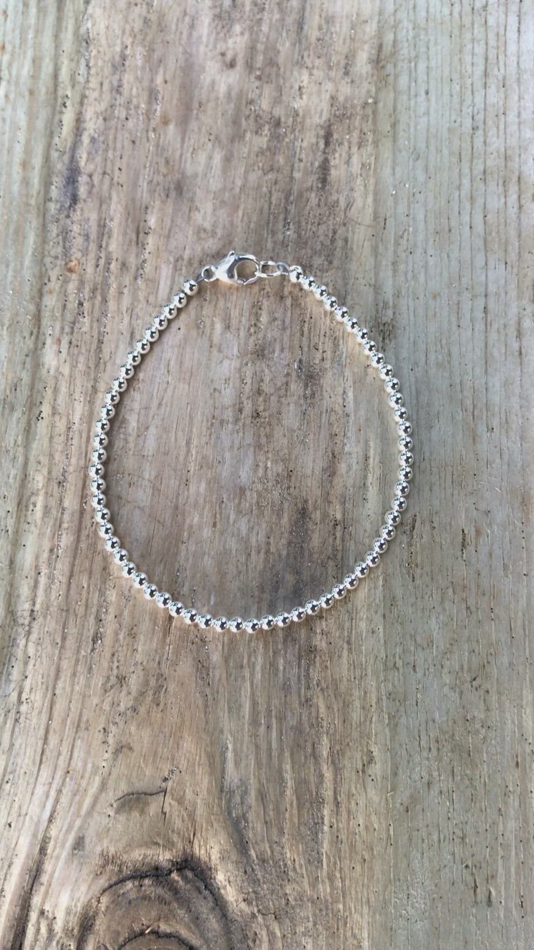 3mm Sterling Silver Bead Bracelet