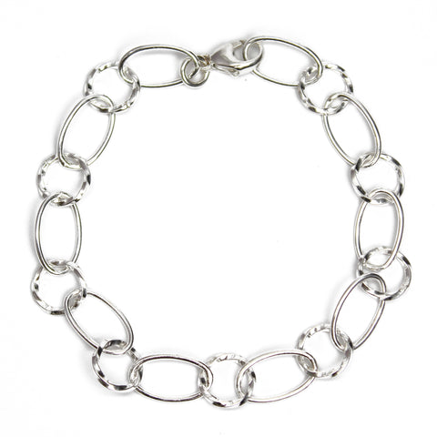8mm Smooth Oval & Twist Round Chain Link Bracelet