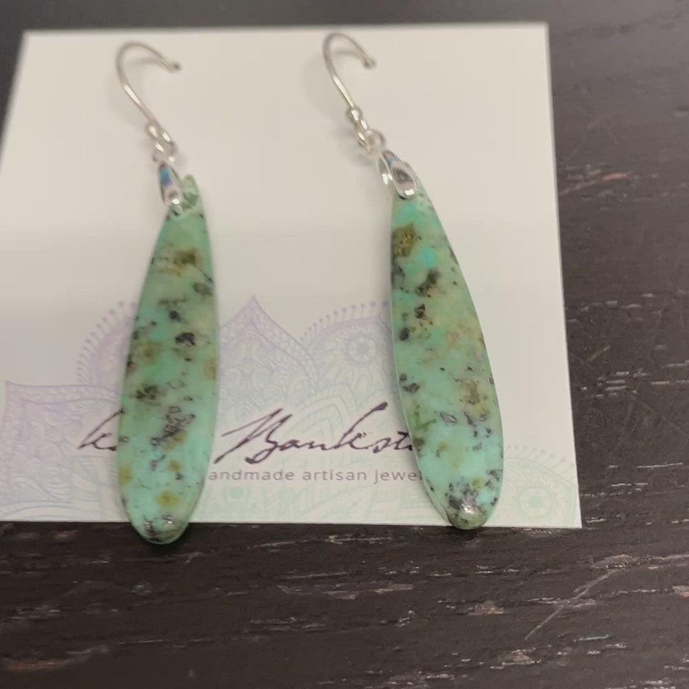 
                      
                        Load and play video in Gallery viewer, African Turquoise Slab Earrings
                      
                    