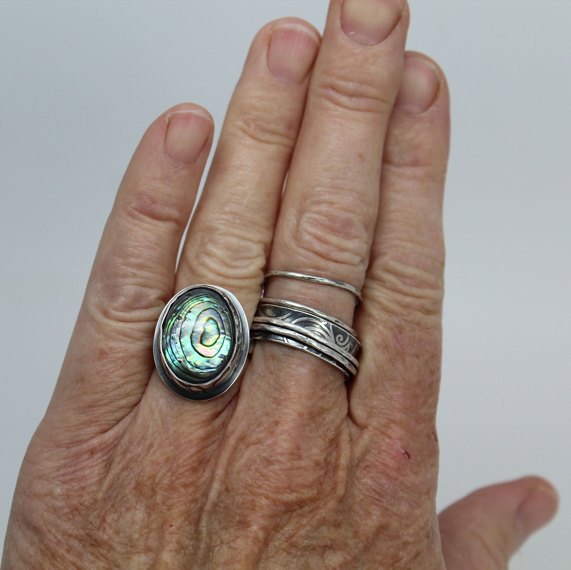 VTG ATI deals STERLING SILVER ABALONE RING #A365