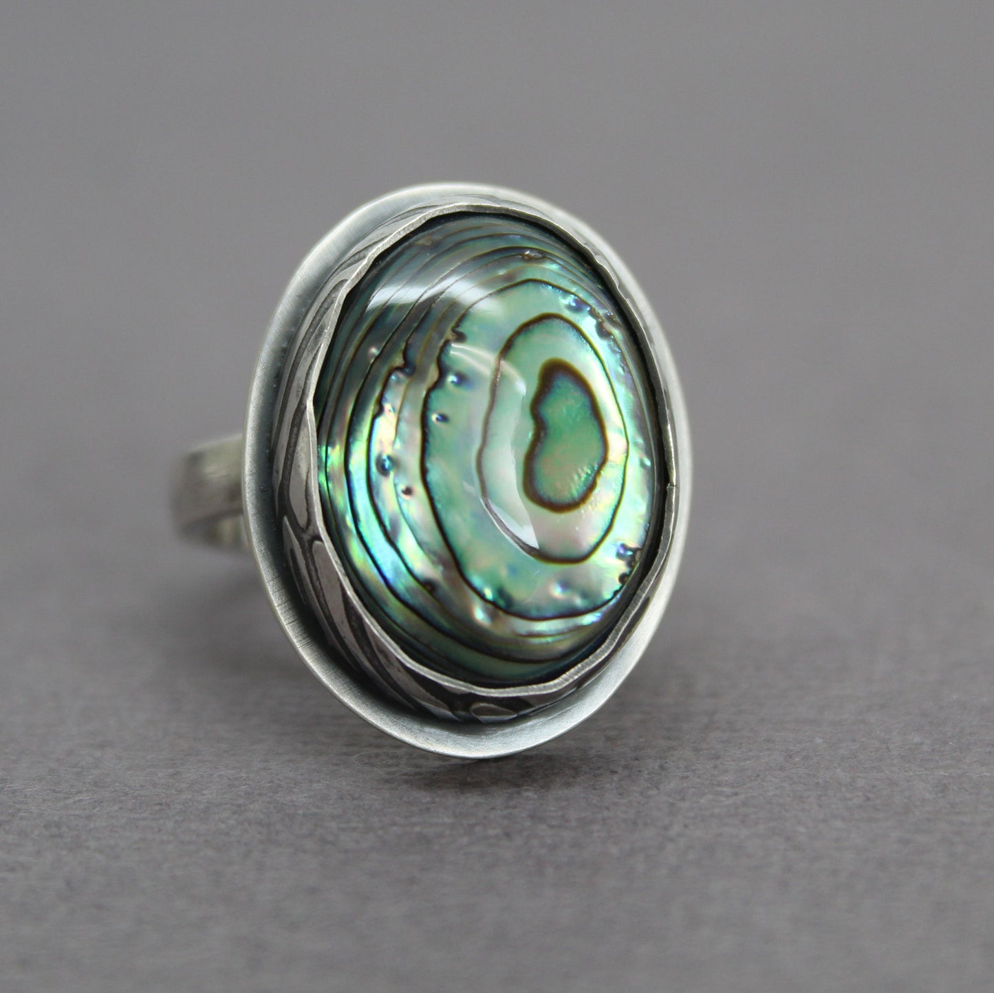 Load image into Gallery viewer, Abalone Ring in Sterling Silver, 7.5 US
