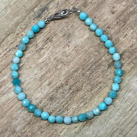 Amazonite Gemstone Stretch Bracelet | Handmade at Libby & Smee