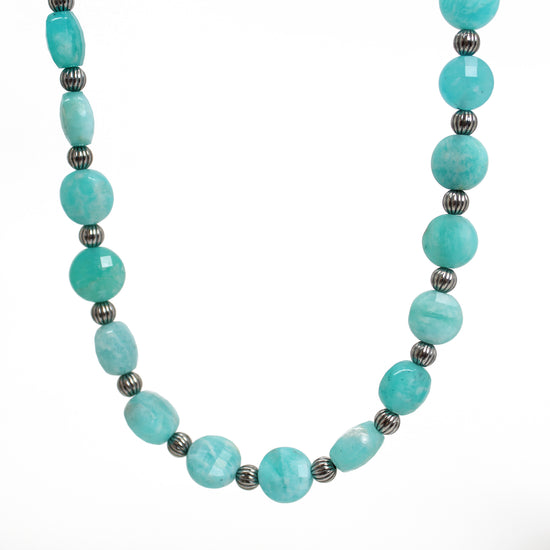 Amazonite and Leather Necklace