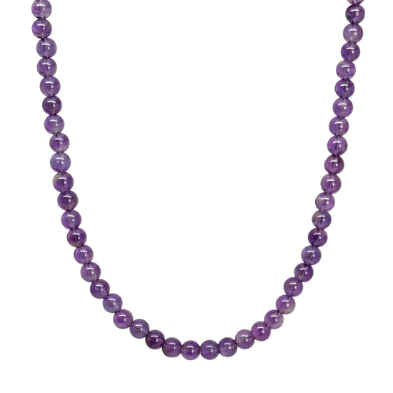 Amethyst Bead Necklace Strand, Small 4mm