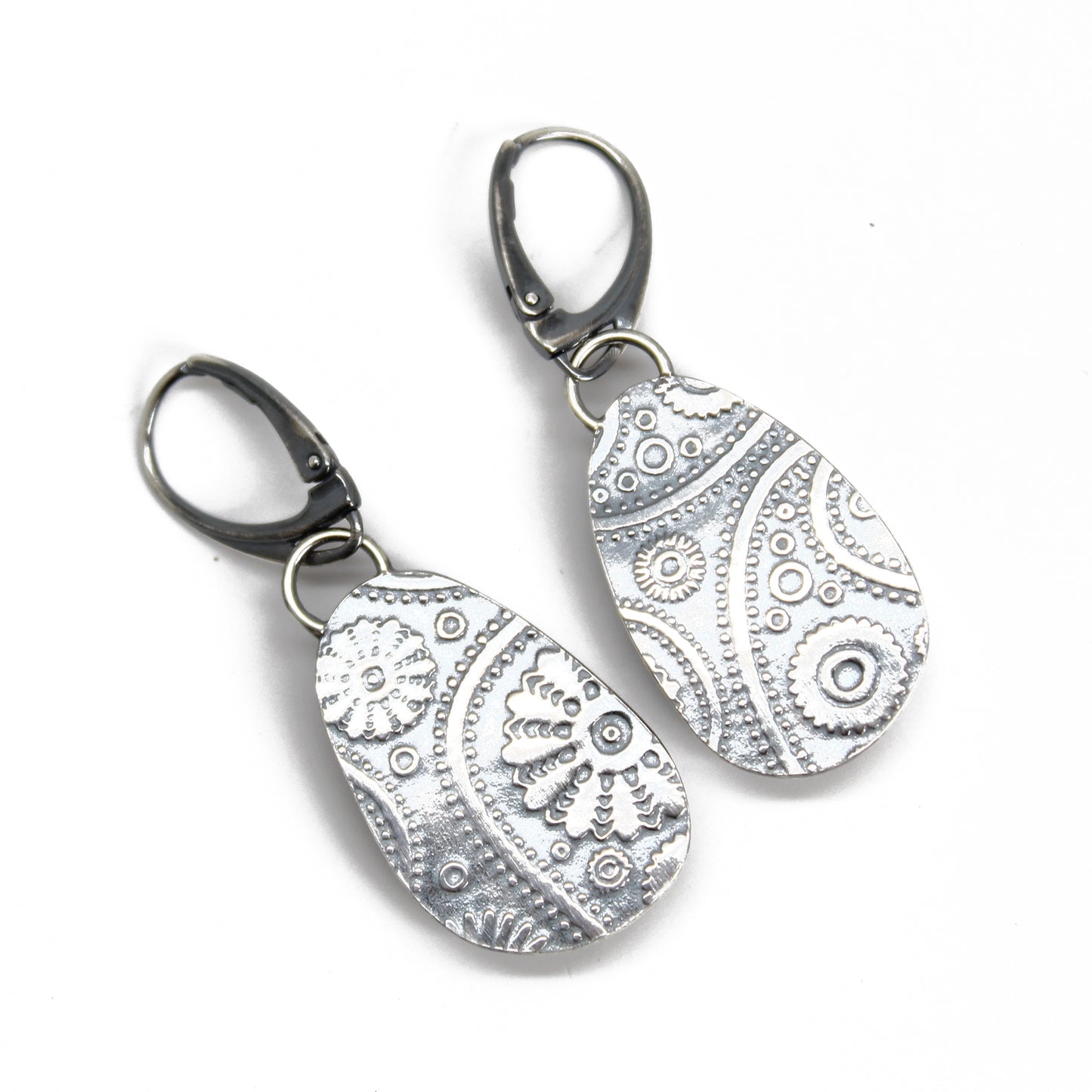 Black Onyx and Sterling Silver Dangle Earrings