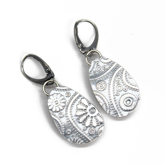 Black Onyx and Sterling Silver Dangle Earrings