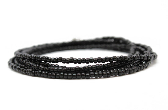 Load image into Gallery viewer, Black Wrap Seed Bead Bracelet
