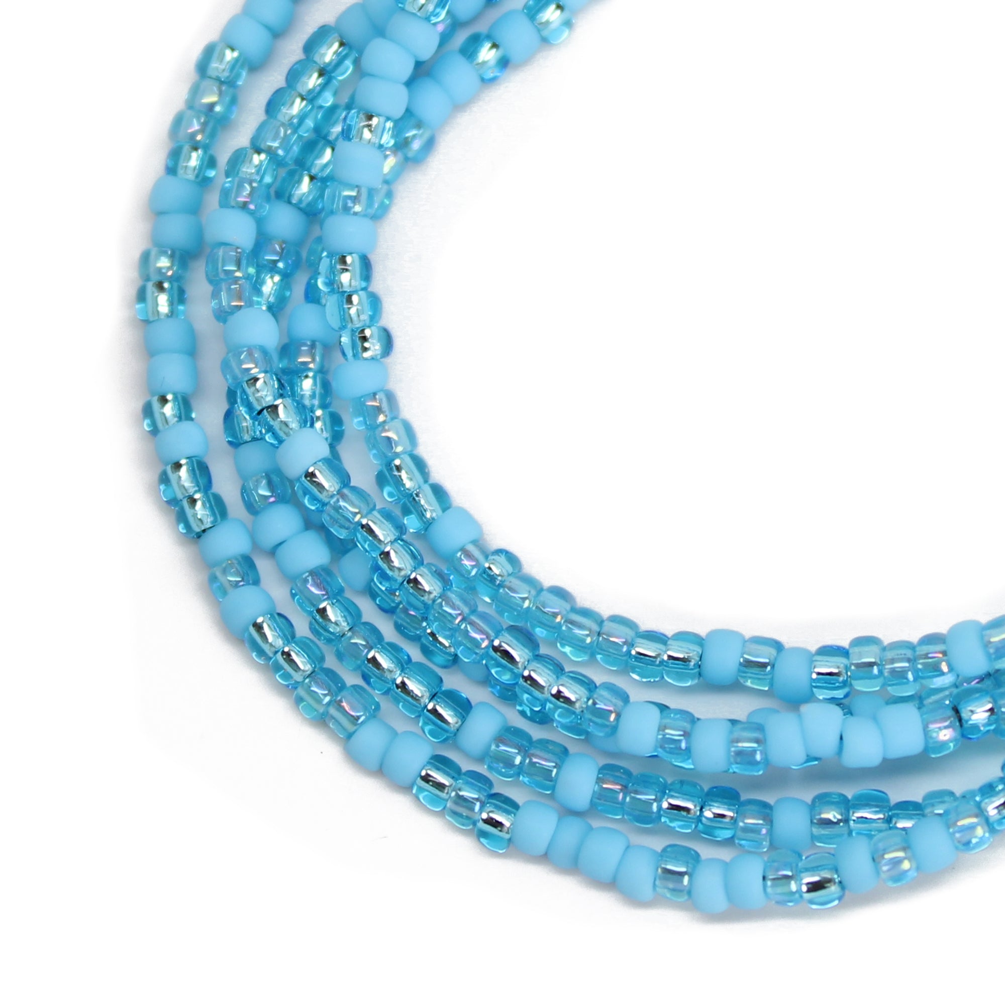 Handmade Silver & Denim Blue Braided Multi hotsell Strand Seed Bead Necklace