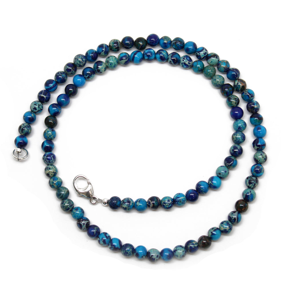 
                      
                        Blue Sea Sediment Jasper Bead Necklace 
                      
                    