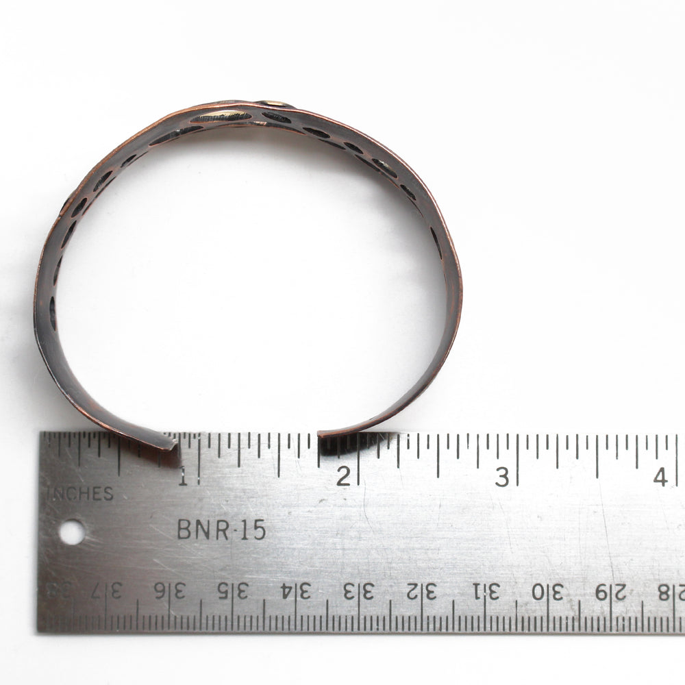 
                      
                        Brass and Copper Cuff, Mixed Metal Organic Bracelet
                      
                    