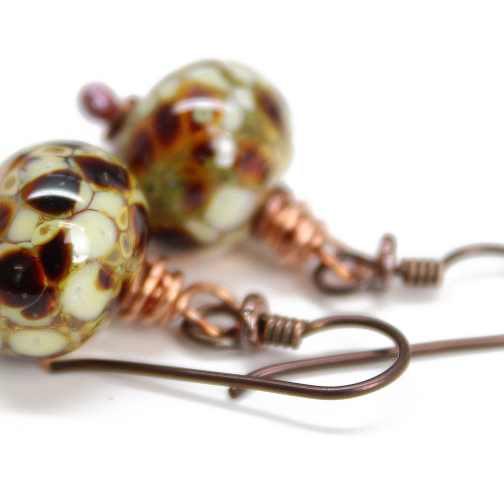 
                      
                        Brown Lampwork Bead Dangle Earrings
                      
                    