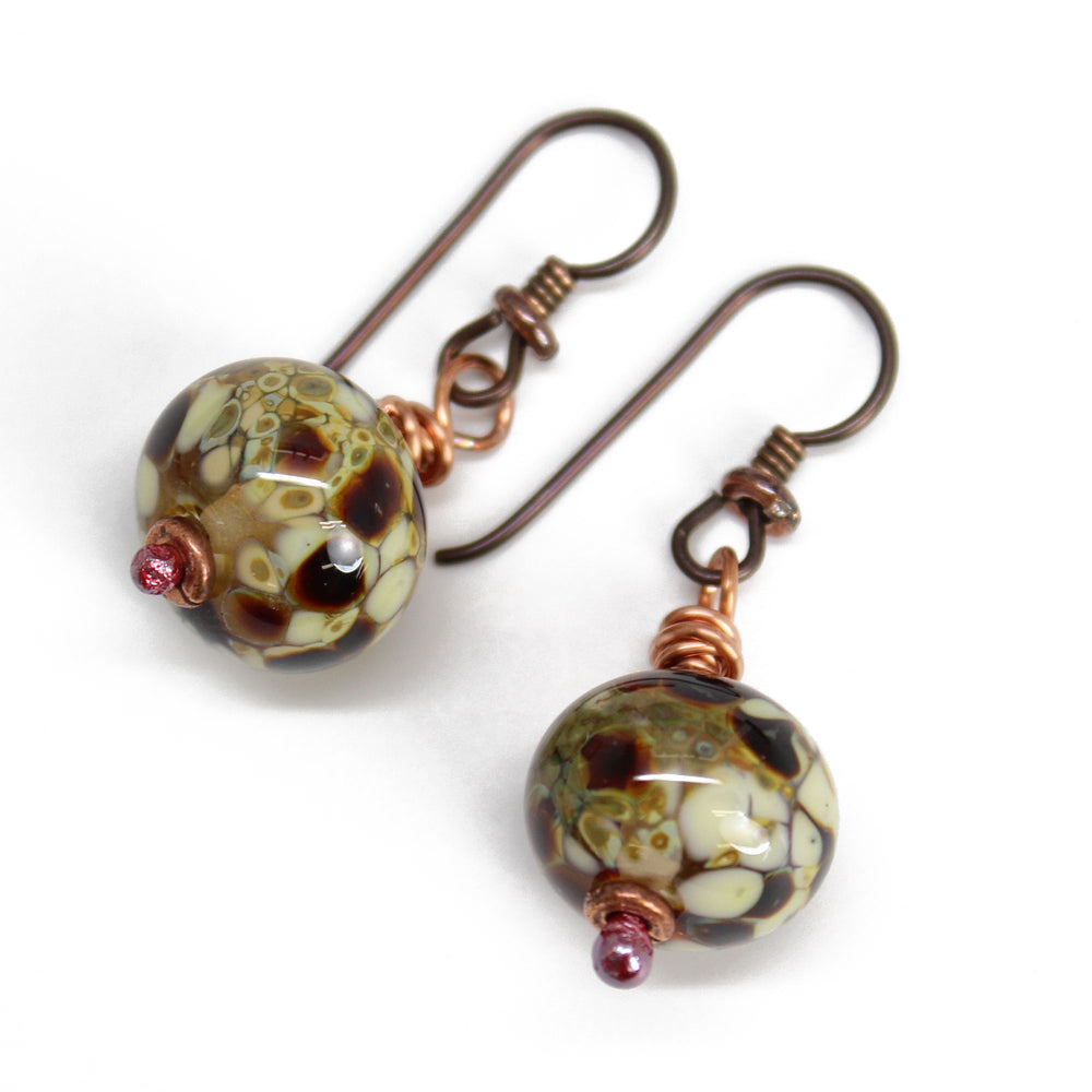 
                      
                        Brown Lampwork Bead Dangle Earrings
                      
                    