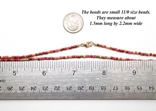 Multi Color Seed Bead Necklace, Thin 1.5mm Single Strand, Colorful Bead  Layering Necklace, Hippy Love Beads -  Canada