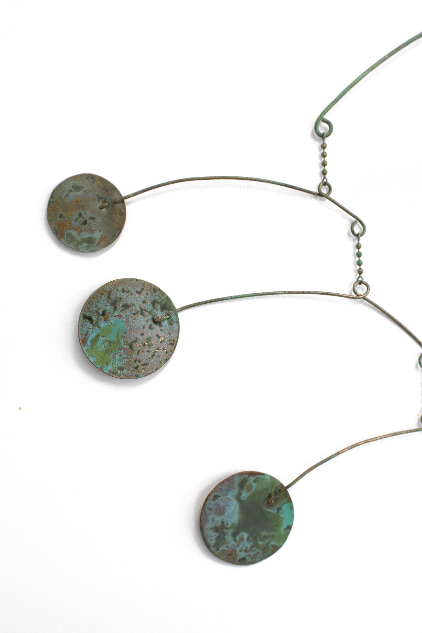 Load image into Gallery viewer, Handcrafted Copper Mobile with Green Patina
