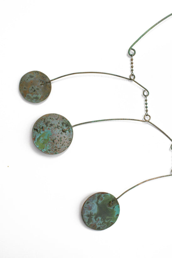 Load image into Gallery viewer, Handcrafted Copper Mobile with Green Patina
