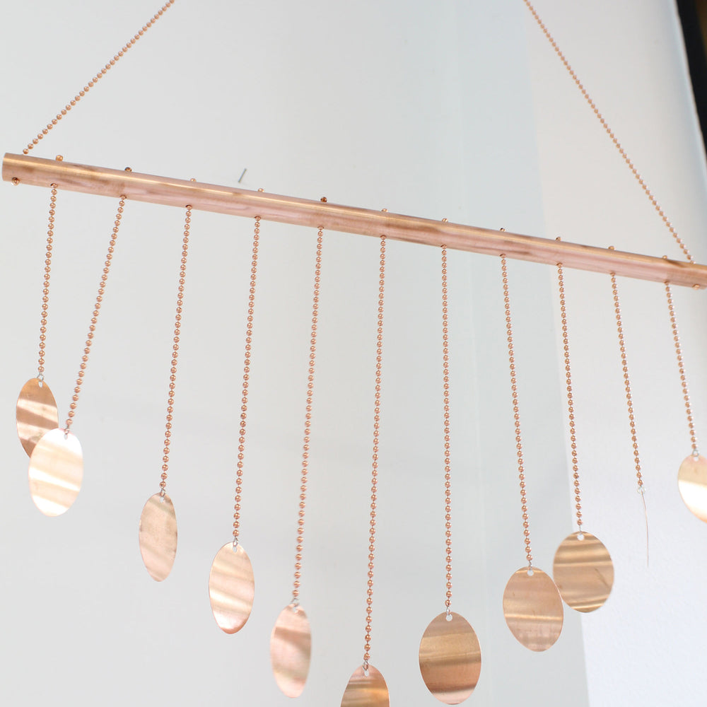 
                      
                        Copper Wind Chime with Circles, Hanging Mobile 30" L
                      
                    