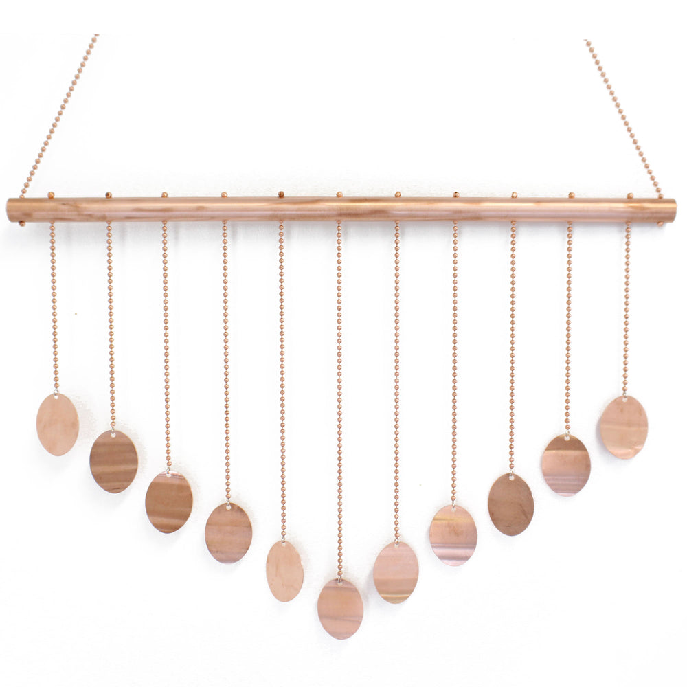 Copper Wind Chime with Circles, Hanging Mobile 30