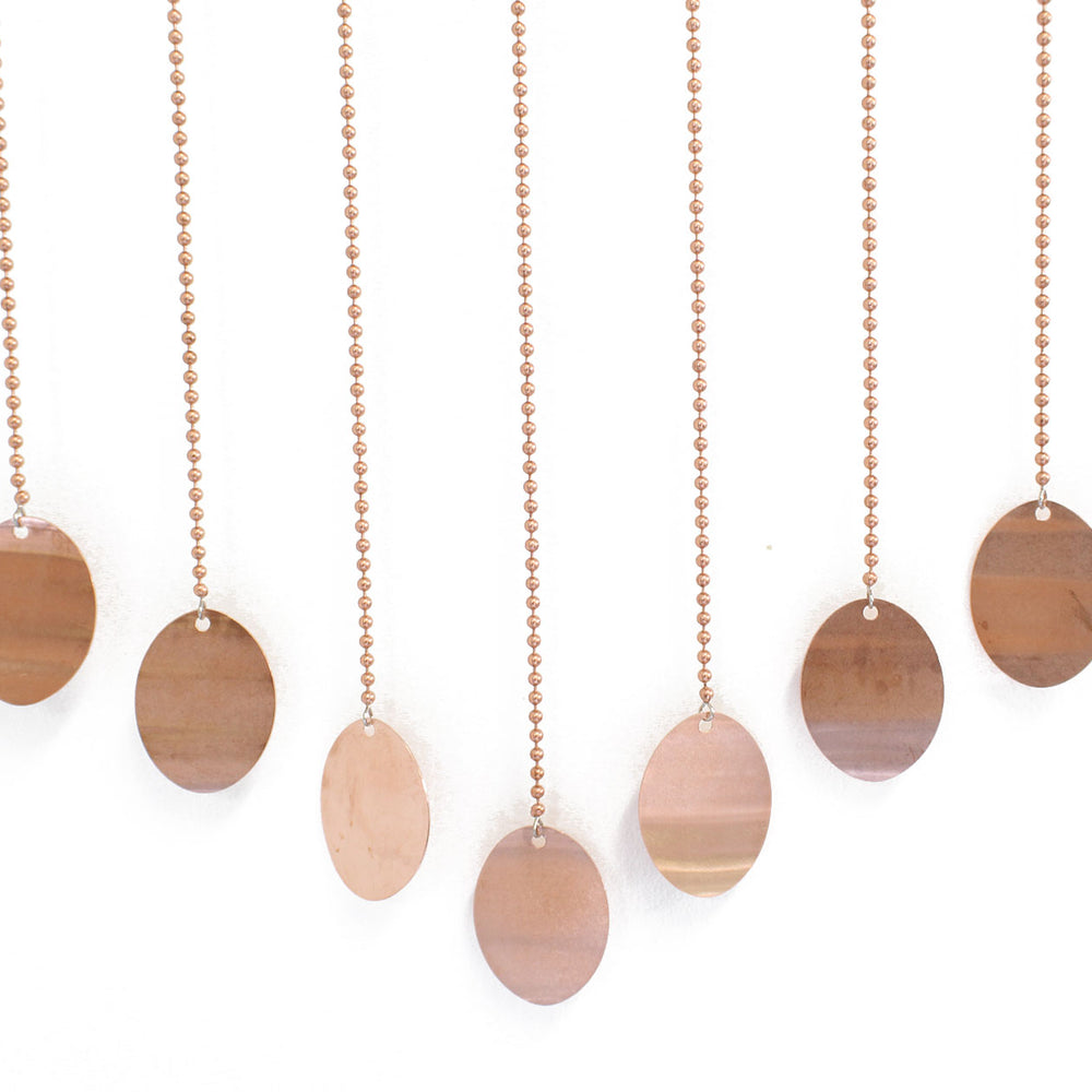
                      
                        Copper Wind Chime with Circles, Hanging Mobile 30" L
                      
                    
