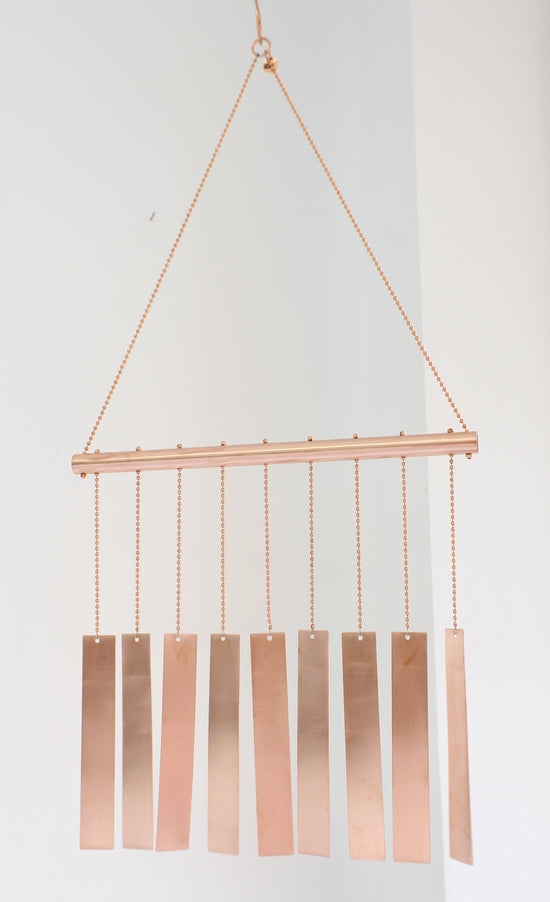 Load image into Gallery viewer, Copper Wind Chime with Rectangles
