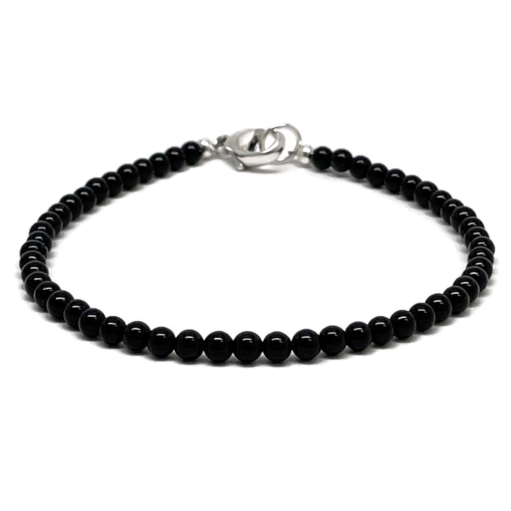 
                      
                        Onyx Bracelet, Small 3mm with Sterling Silver or Gold Filled Clasp
                      
                    