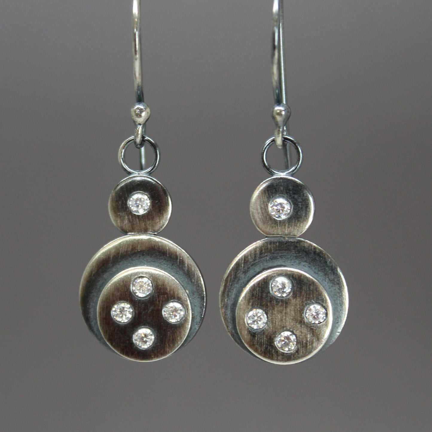 Load image into Gallery viewer, Handmade Cubic Zirconia Gemstone Earrings in Sterling Silver
