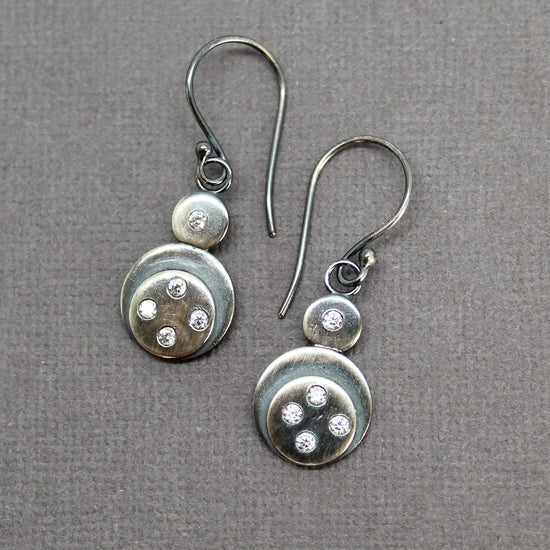 Cubic Zirconia Gemstone Earrings in Sterling Silver