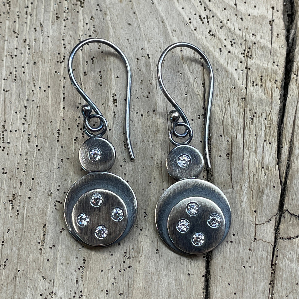 Cubic Zirconia Gemstone Earrings in Sterling Silver