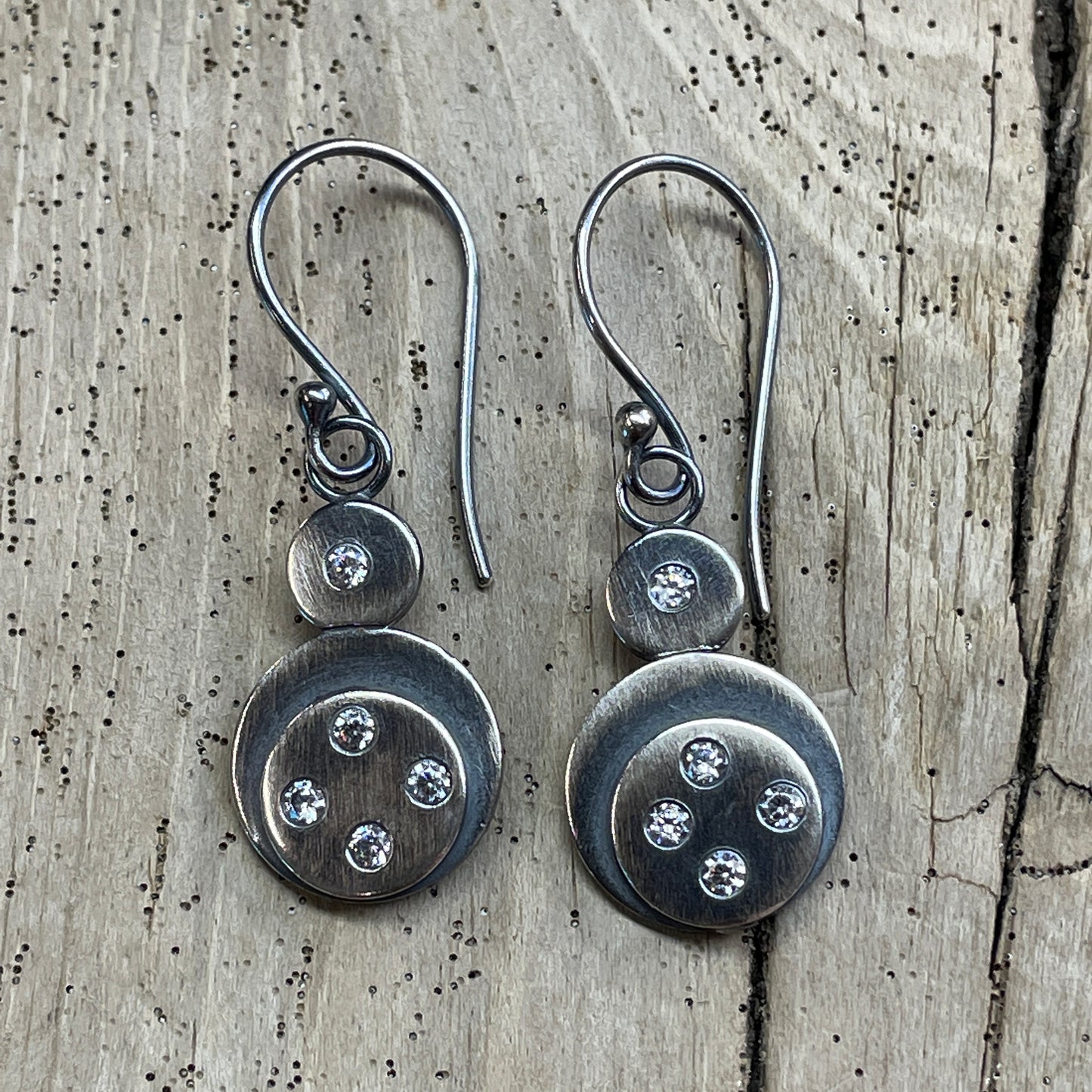 Cubic Zirconia Gemstone Earrings in Sterling Silver