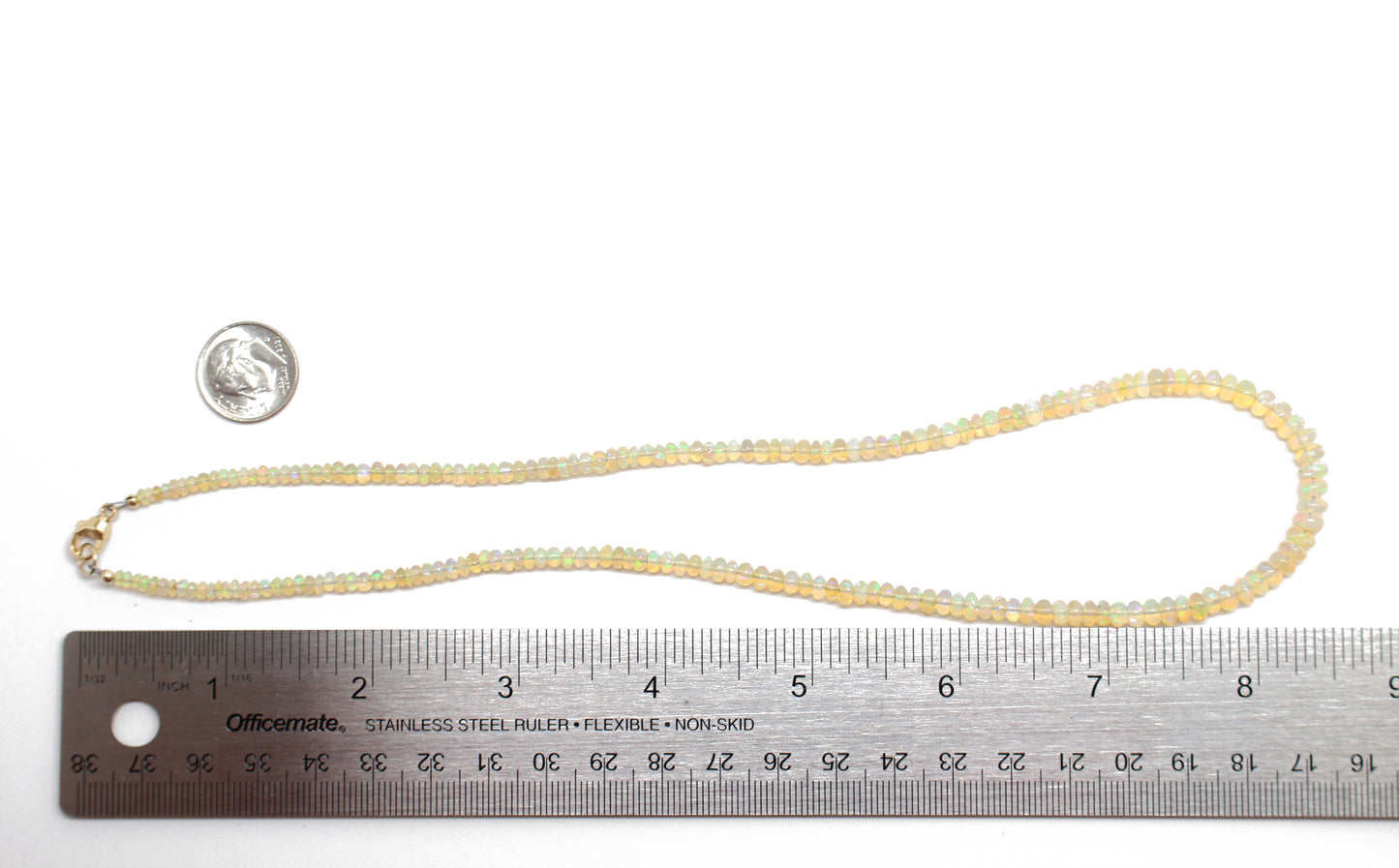 18" Golden Opal Bead Necklace