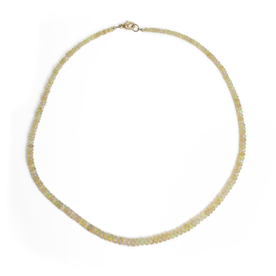 Golden Opal Bead Necklace, 18 Inches Long