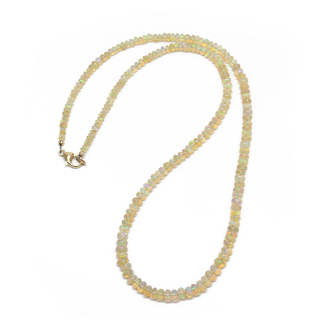 Golden Opal Bead Necklace, 18 Inches Long