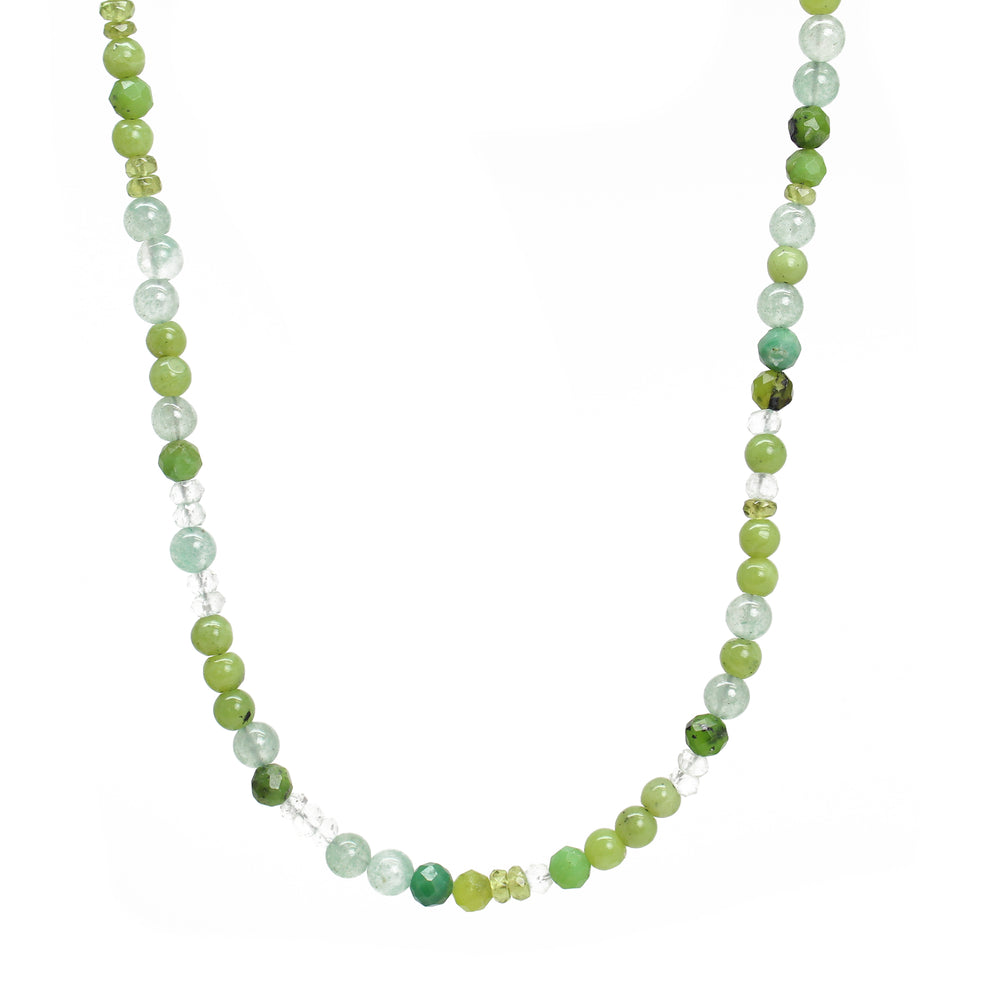 Dainty Jade Aventurine Chrysoprase Gemstone Necklace