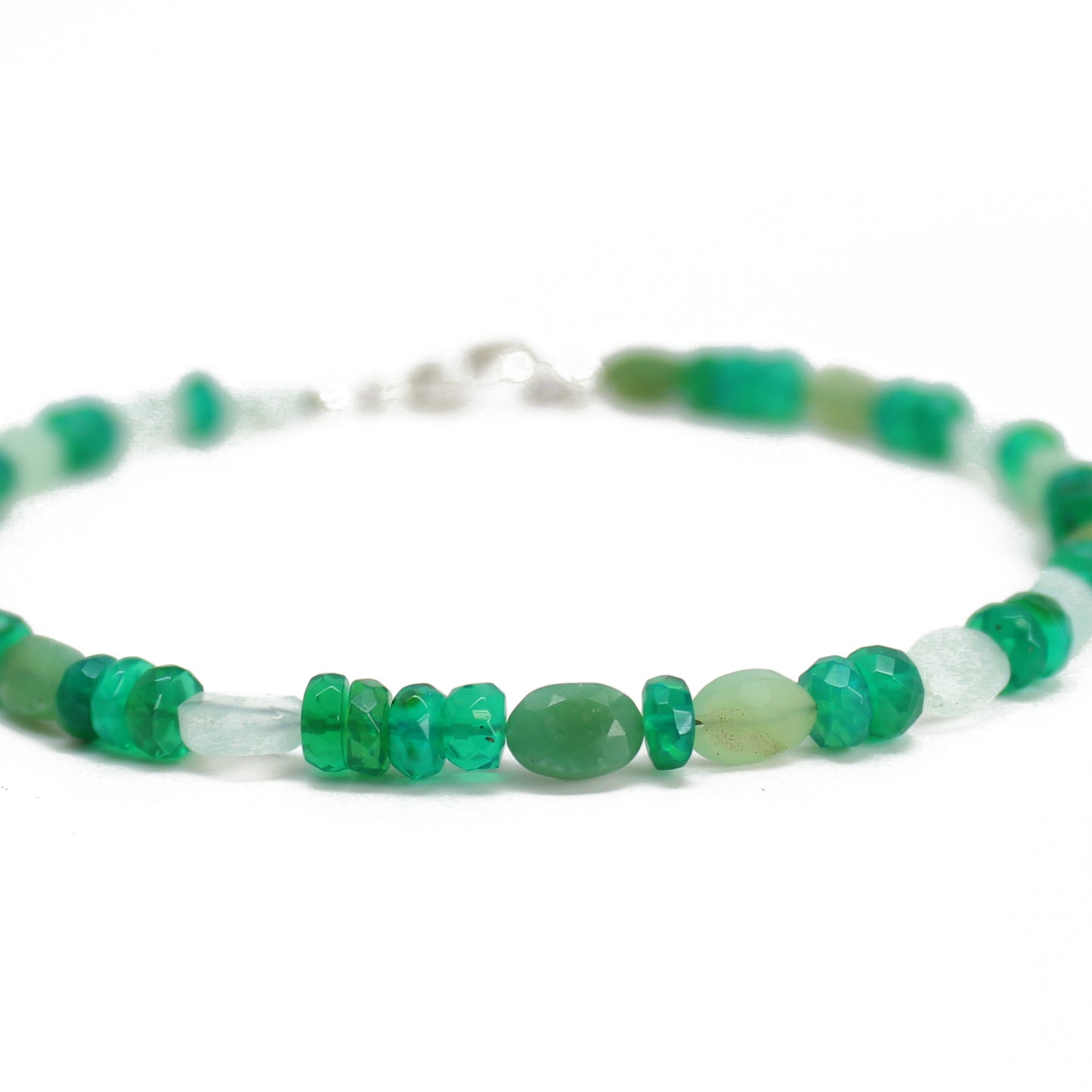 4384 - Round Bead Bracelet - CHRYSOPRASE - 8mm Beads - Twisted Thistle  Apothecary