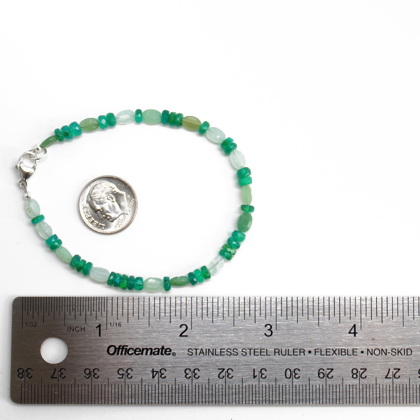 Green Ethiopian Opal and Chrysoprase Bracelet