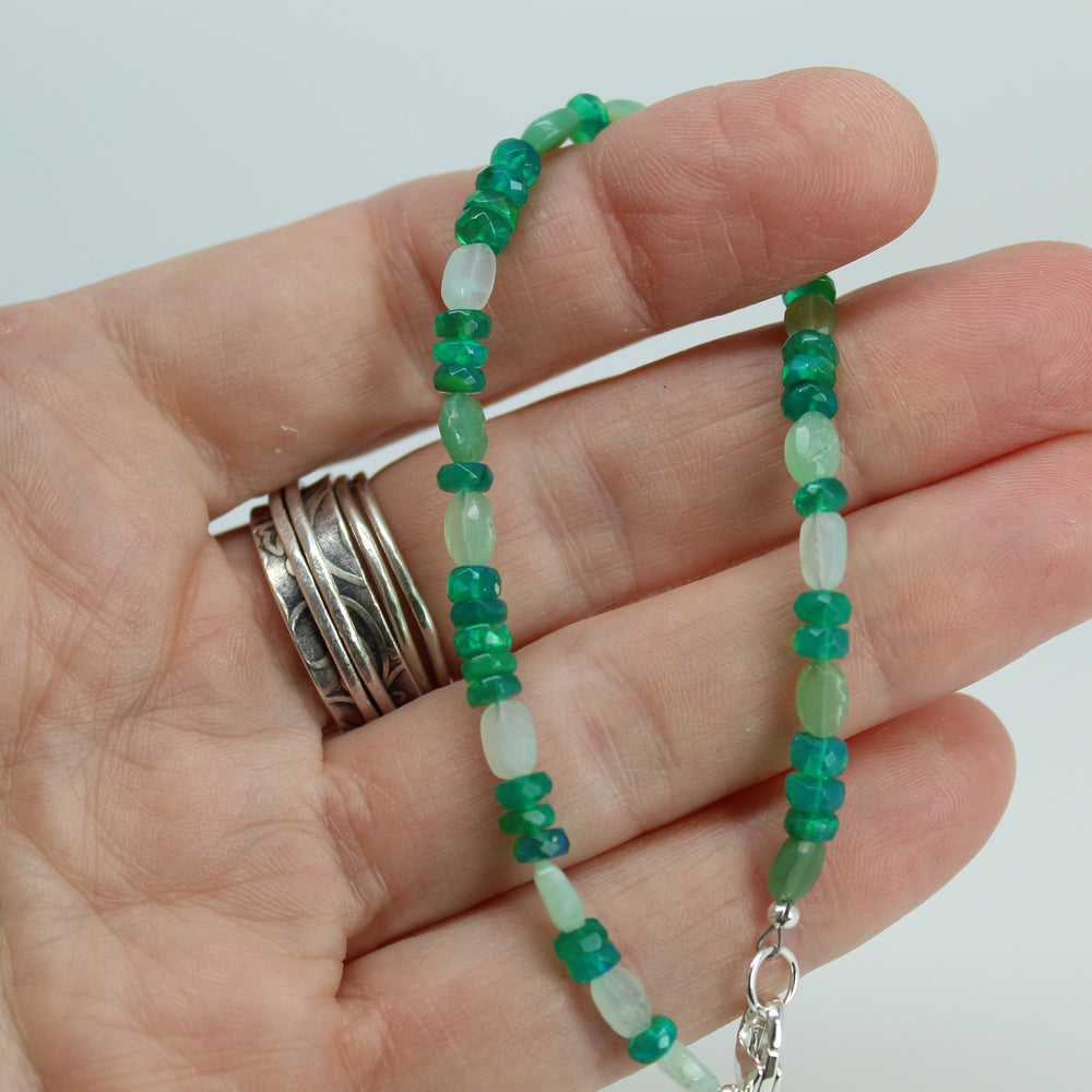 
                      
                        Green Ethiopian Opal and Chrysoprase Bracelet
                      
                    