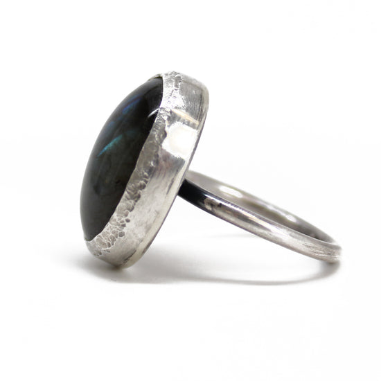Cosmic Duet - Moonstone & Labradorite Ring