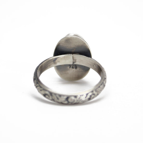 Genuine Larimar Ring in Sterling Silver 7.5 US, Handmade