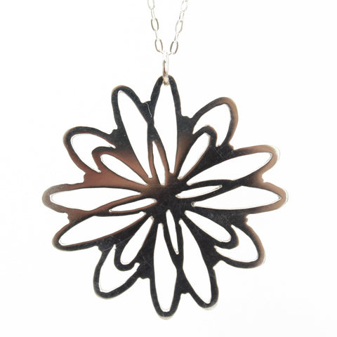 Pierced Sterling Silver Pendant Necklace