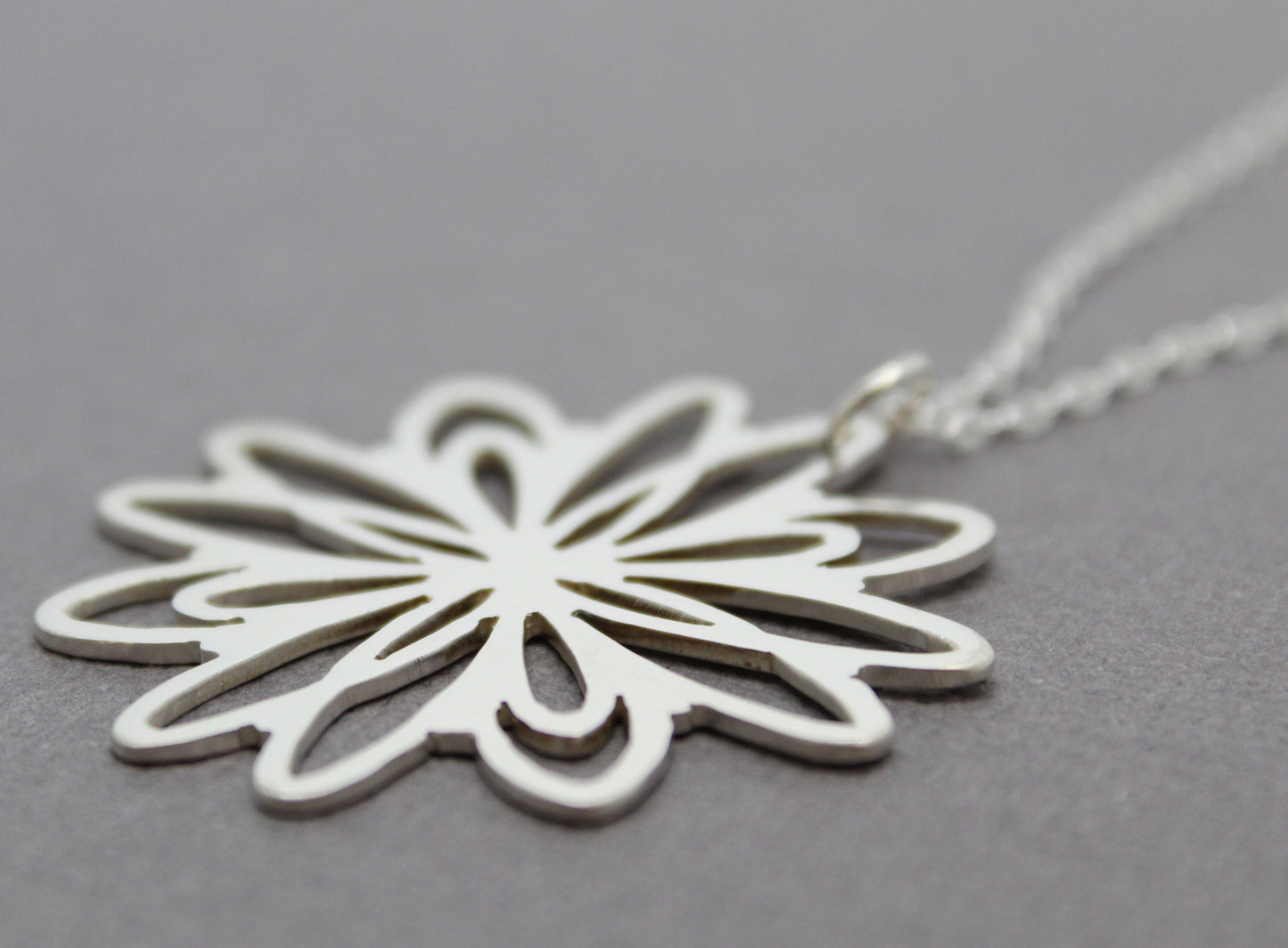 Pierced Sterling Silver Pendant Necklace