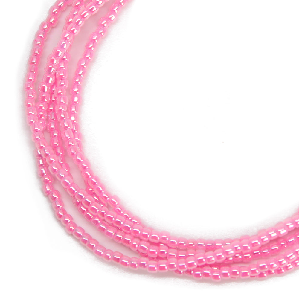 Hot Pink Seed Bead Necklace, Thin 1.5mm Single Strand Beaded Necklace