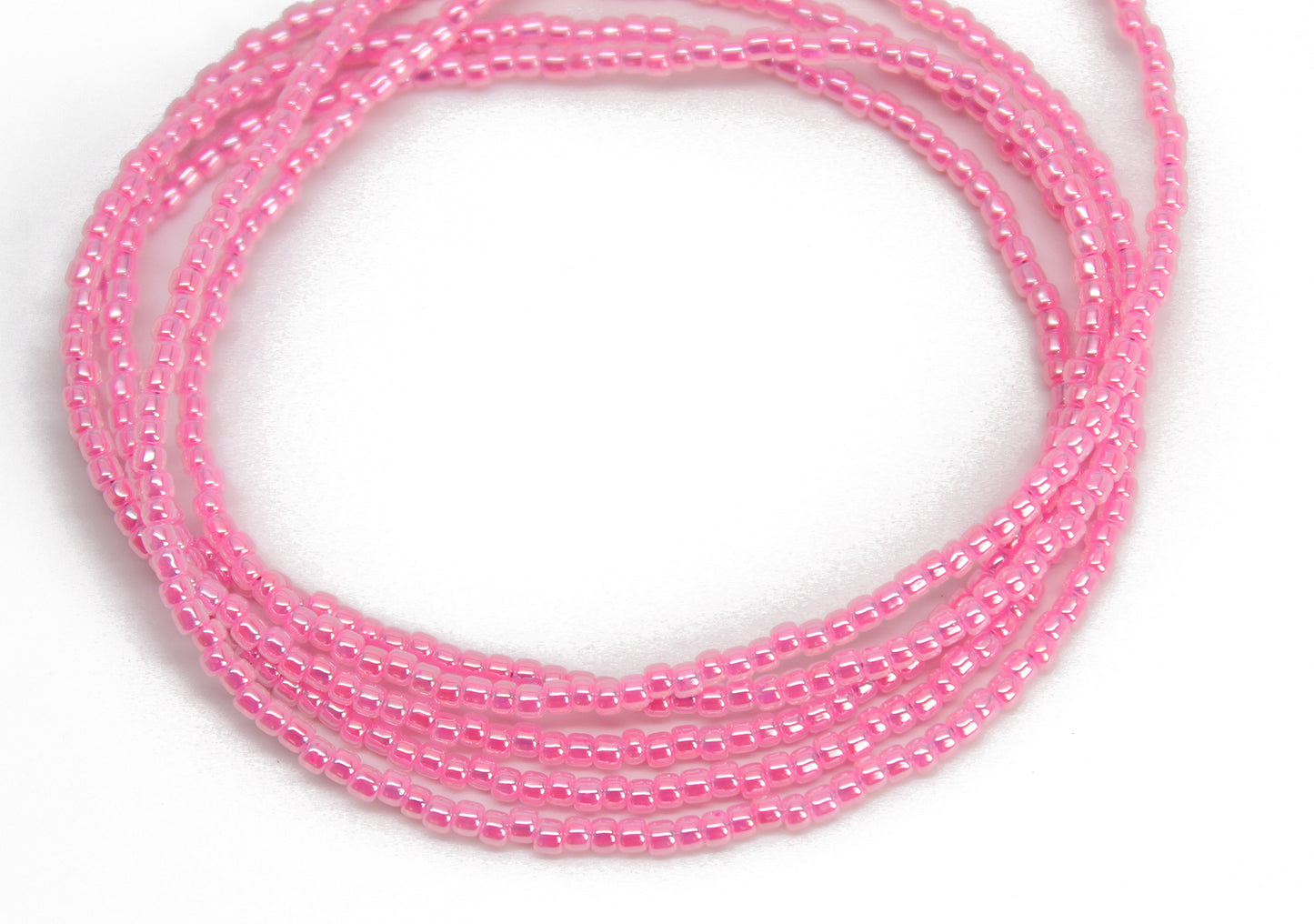 Hot Pink Seed Bead Necklace, Thin 1.5mm Single Strand Beaded Necklace
