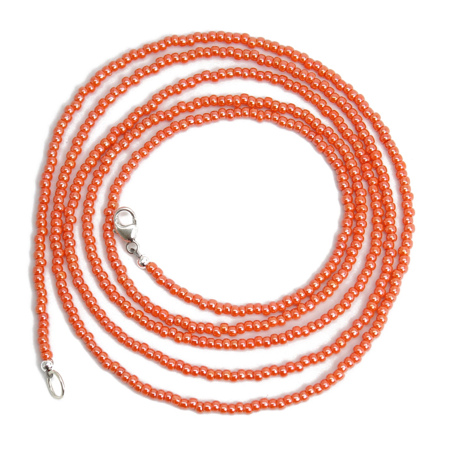 Orange Seed Bead Necklace