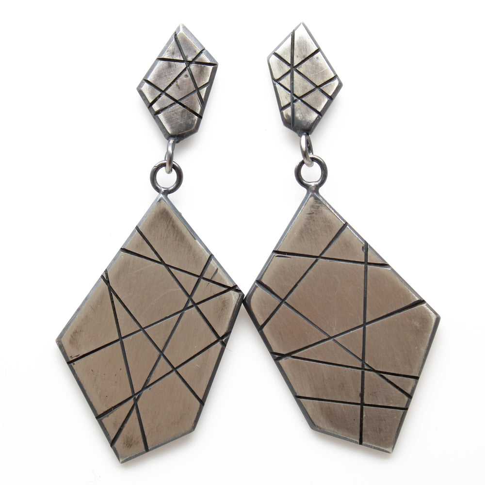 
                      
                        Modern Geometric Sterling Silver Dangle Earrings
                      
                    