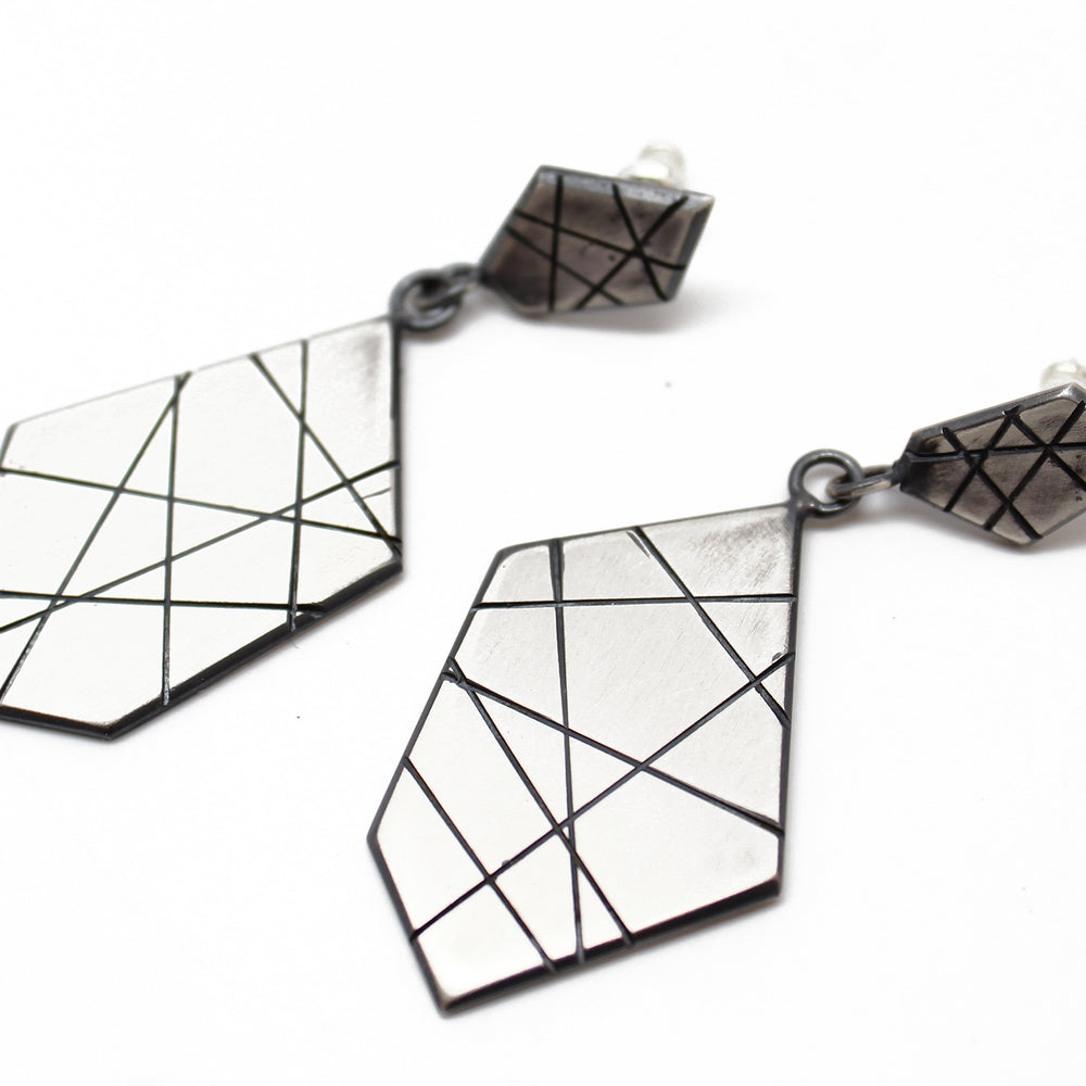 
                      
                        Modern Geometric Sterling Silver Dangle Earrings
                      
                    