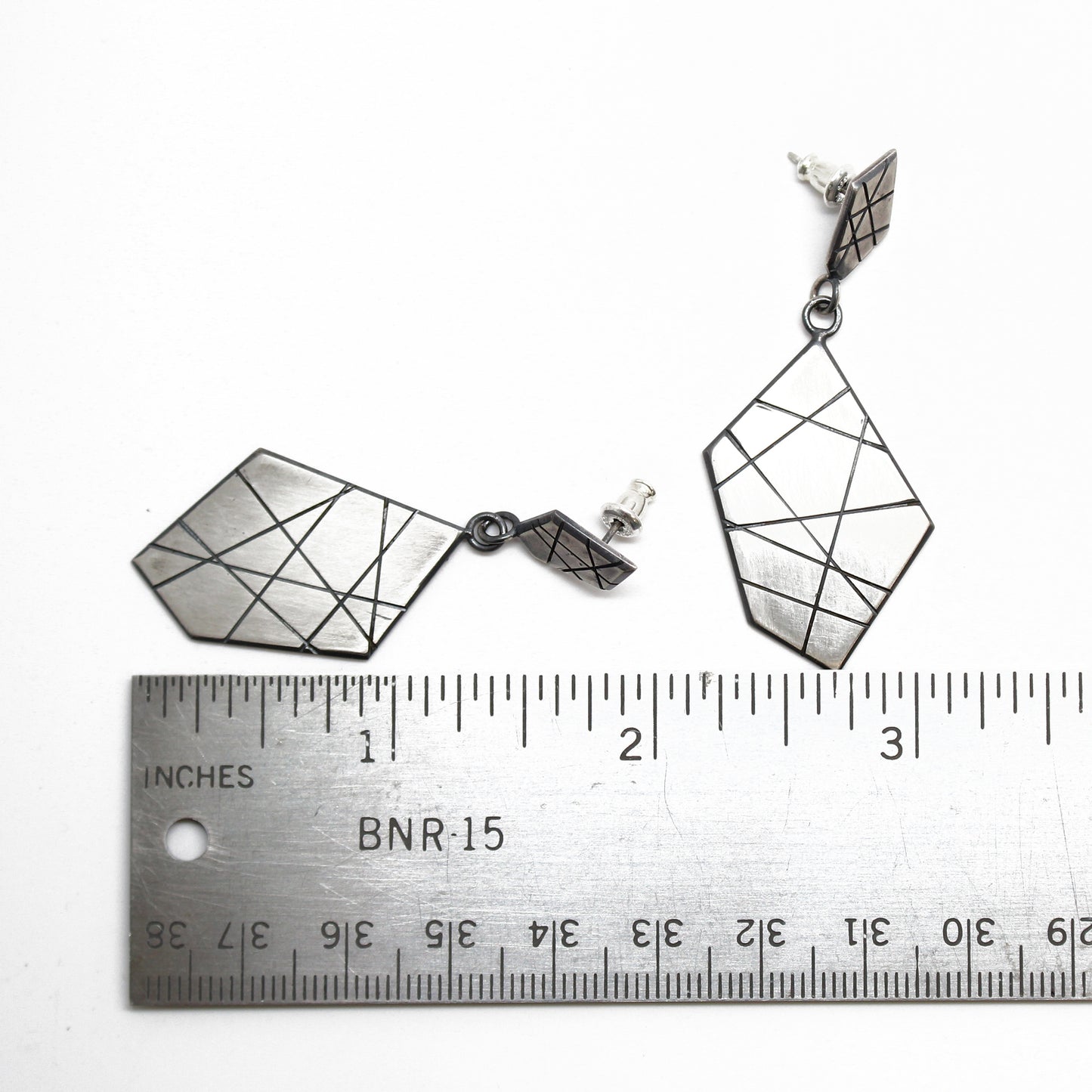 Modern Geometric Sterling Silver Dangle Earrings