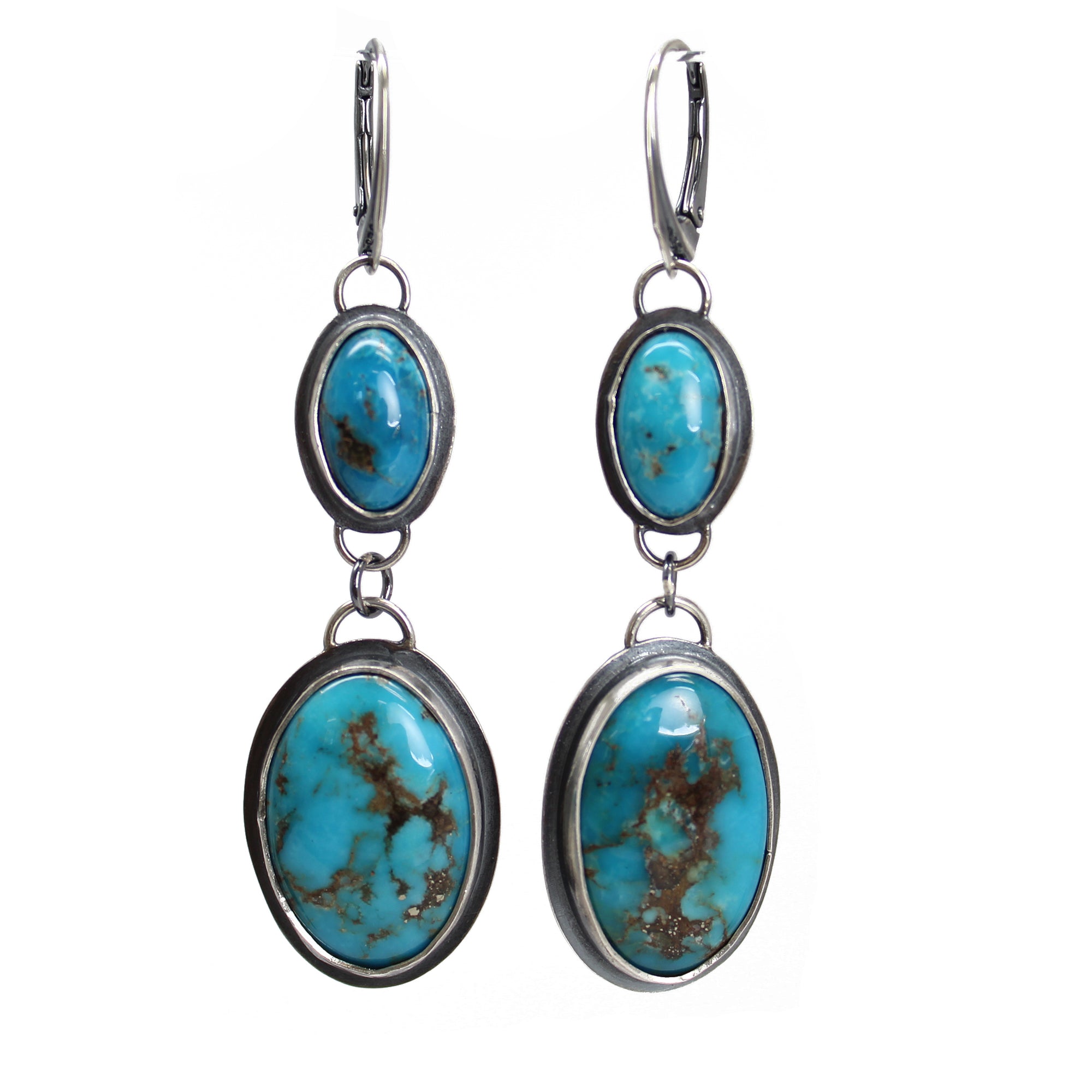 Blue Morenci Turquoise Dangle Earrings