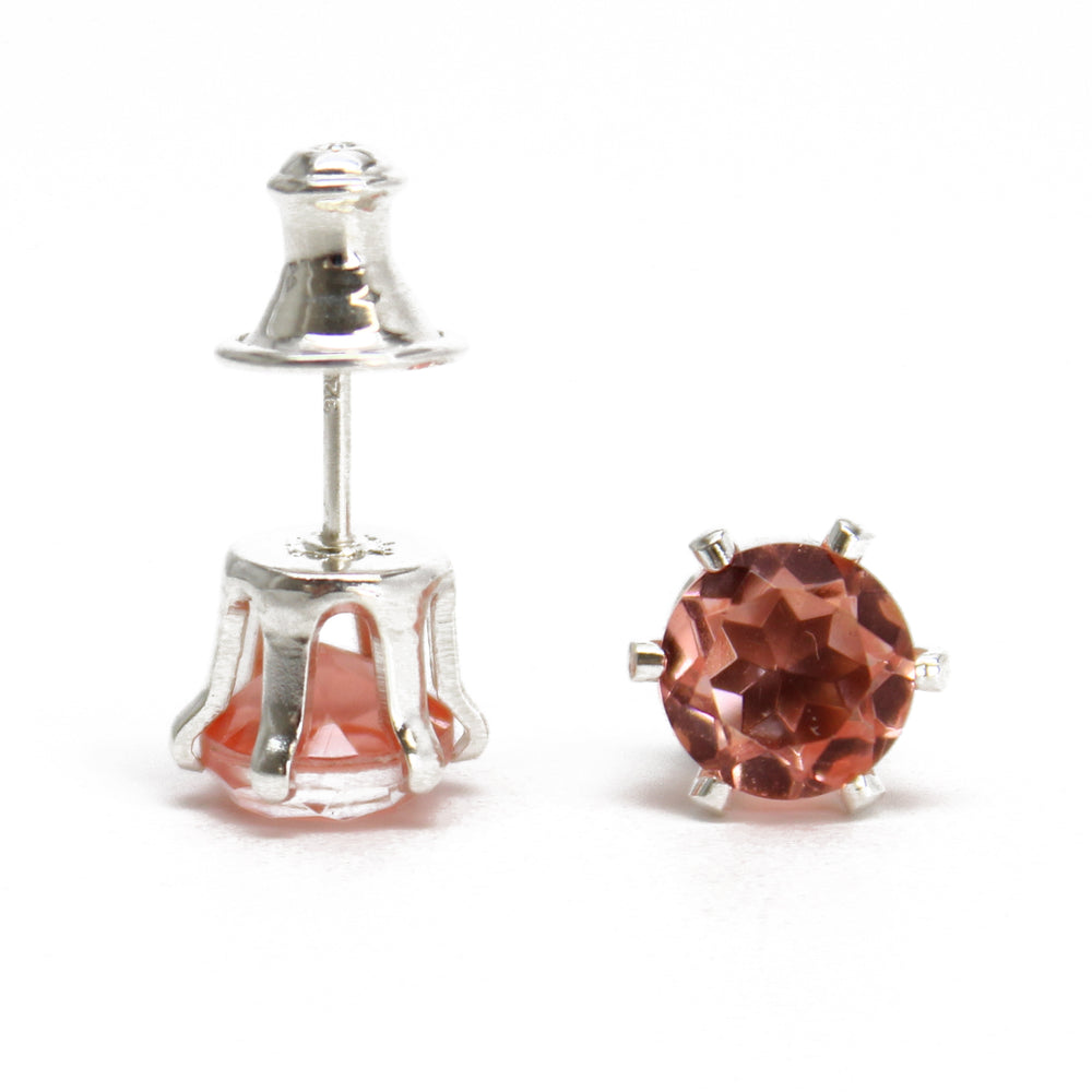 
                      
                        6mm Prong Set Simulated Morganite Stud Earrings in Sterling Silver
                      
                    
