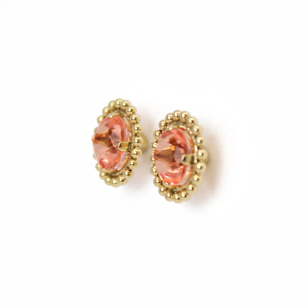 
                      
                        Morganite Crystal Quartz Gold Filled Stud Earrings
                      
                    