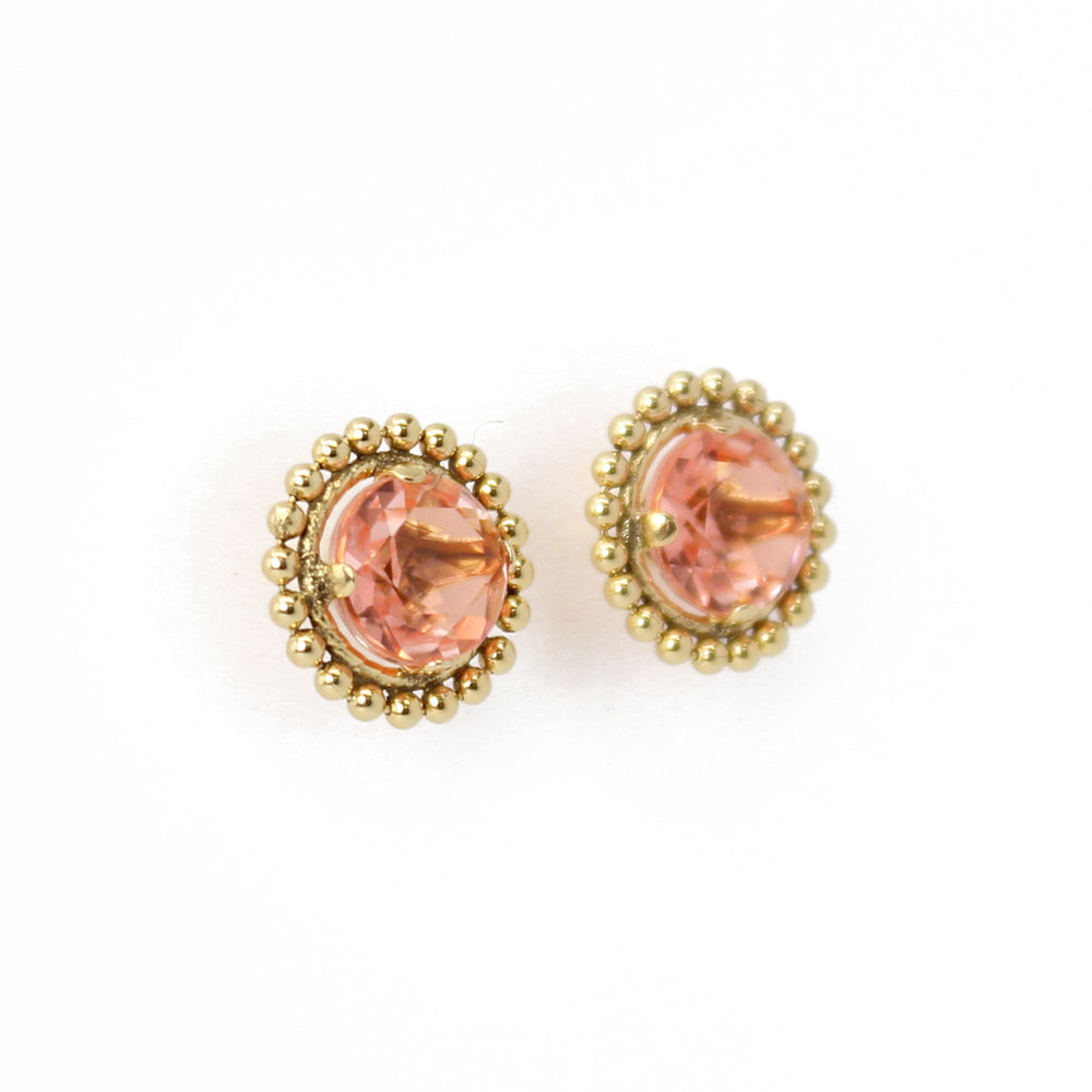 
                      
                        Morganite Crystal Quartz Gold Filled Stud Earrings
                      
                    
