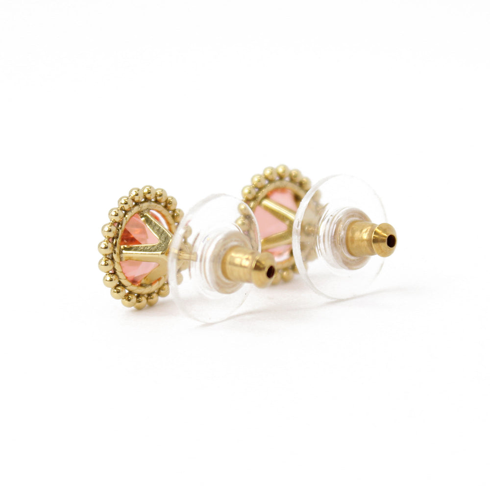 
                      
                        Morganite Crystal Quartz Gold Filled Stud Earrings
                      
                    